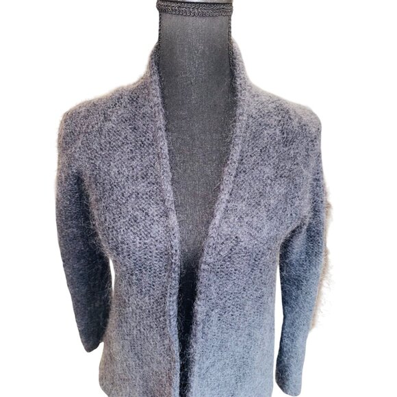 Des Petits Hauts Kid Mohair Open Cardigan Sweater Charcoal Gray S Sustainable e - Picture 3 of 8